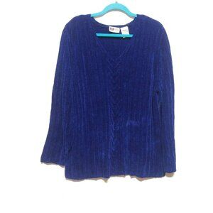 Royal Blue Chenille sweater pullover Womens Plus18W/20W long sleeve soft stretch
